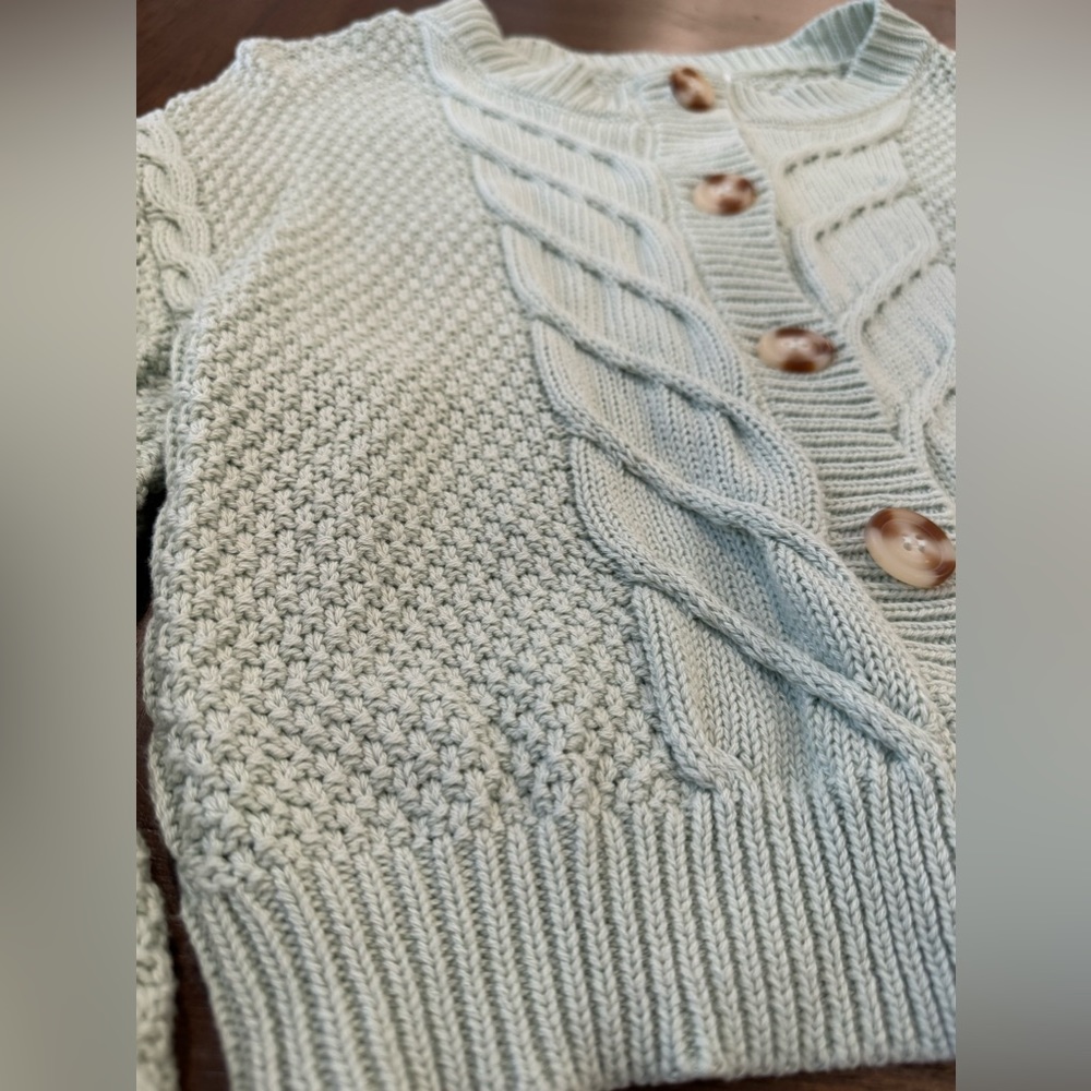 BLU Pepper Sage Green Cardigan Sweater Size Medium - Picture 2 of 7